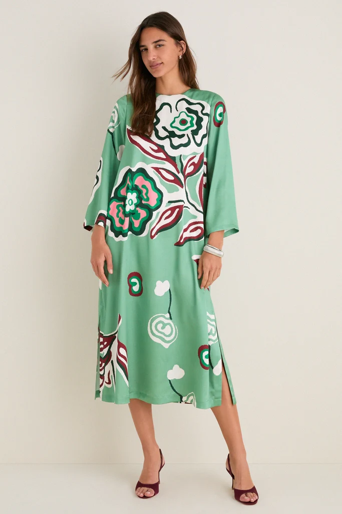 spring dresses for easter — Tuckernuck Fauvist Floral Hammered Satin Jamie Dress