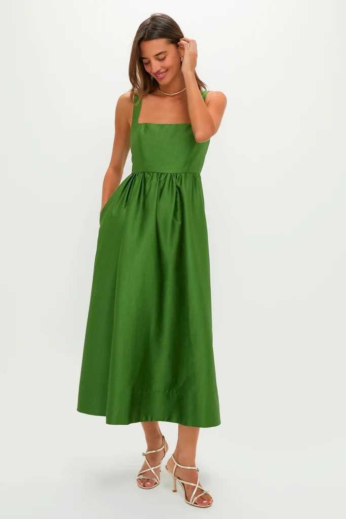 Green Dupioni Esme Dress
