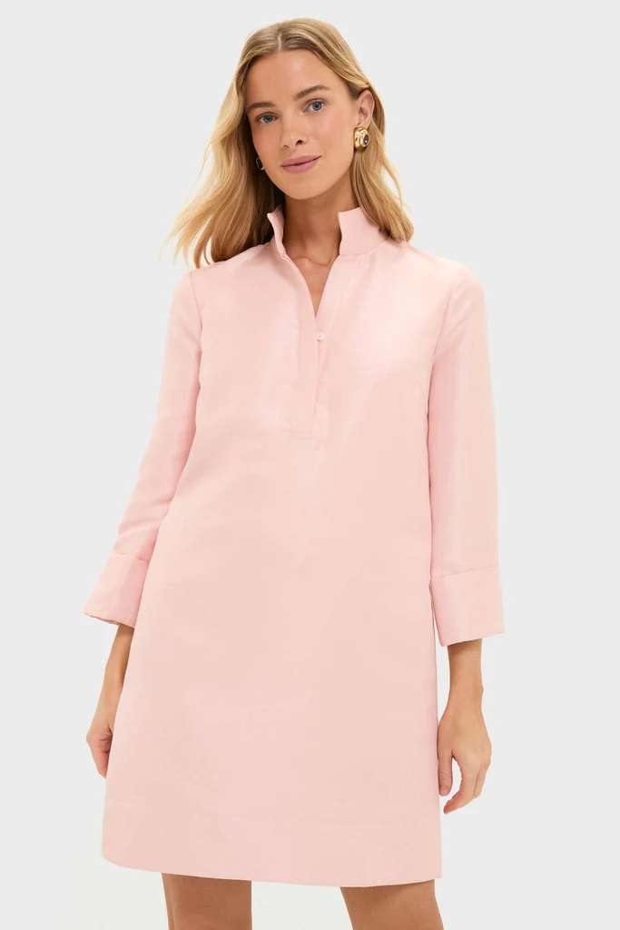 beach outfits for women — Tuckernuck Soft Pink Dupioni Megan Dress