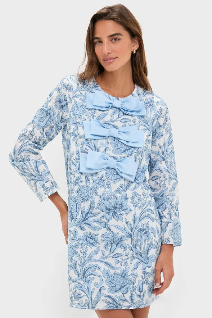 Blue Chintz Clarice Bows Dress