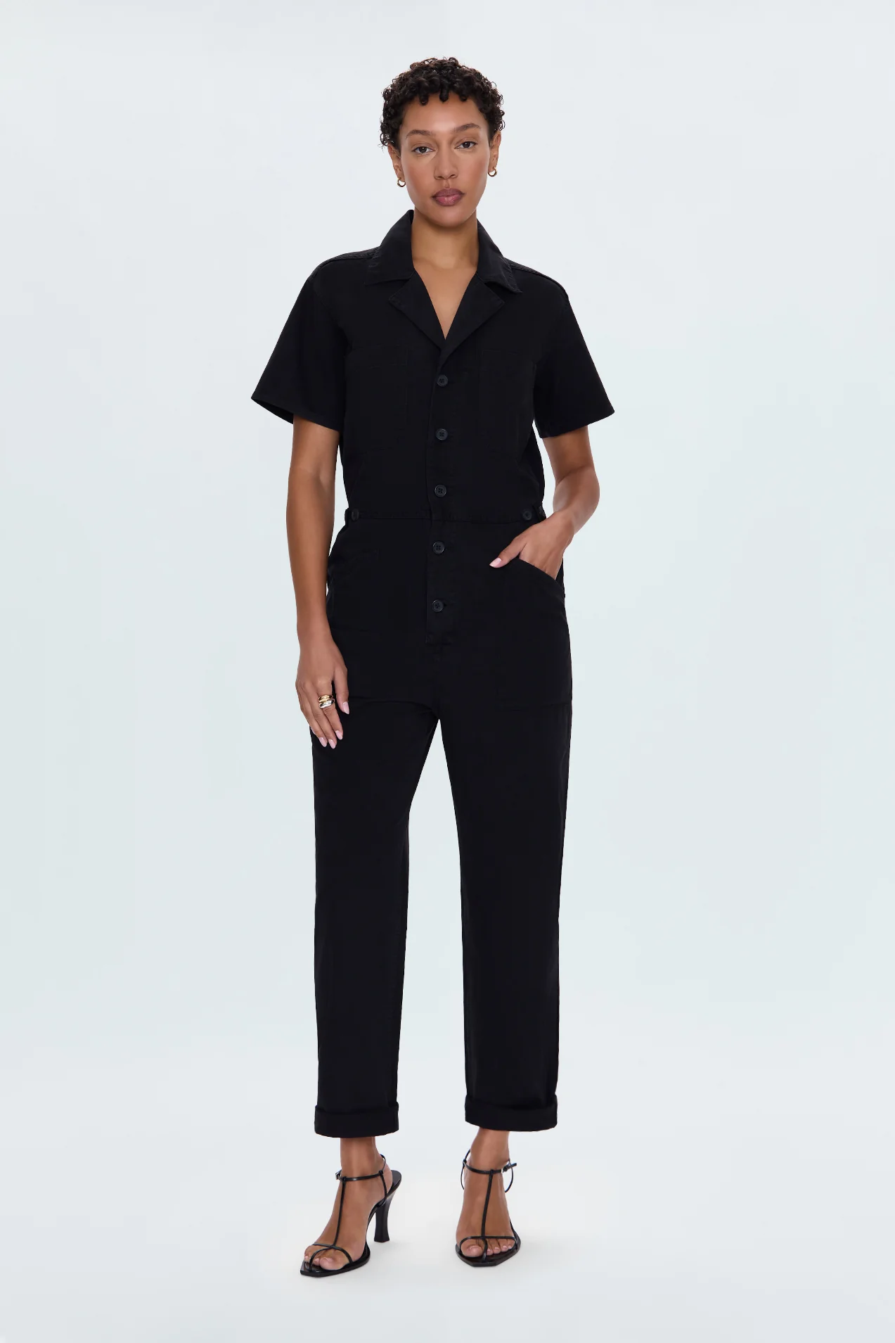 date night outfit ideas — casual — Pistola Grover Jumpsuit - Fade To Black
