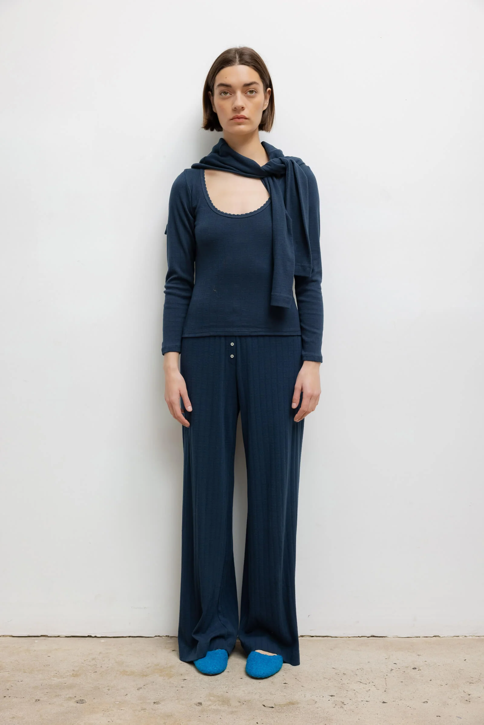 paris in the fall outfit — Leset Pointelle Boxer Pant