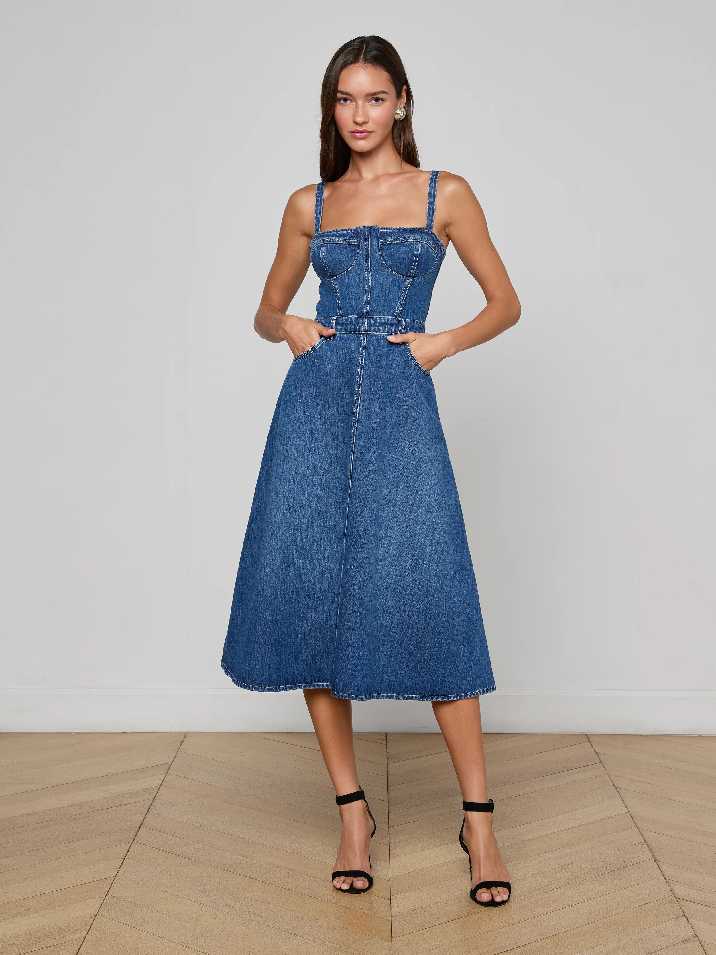 office outfit ideas — L'agence Jovie Bustier Dress