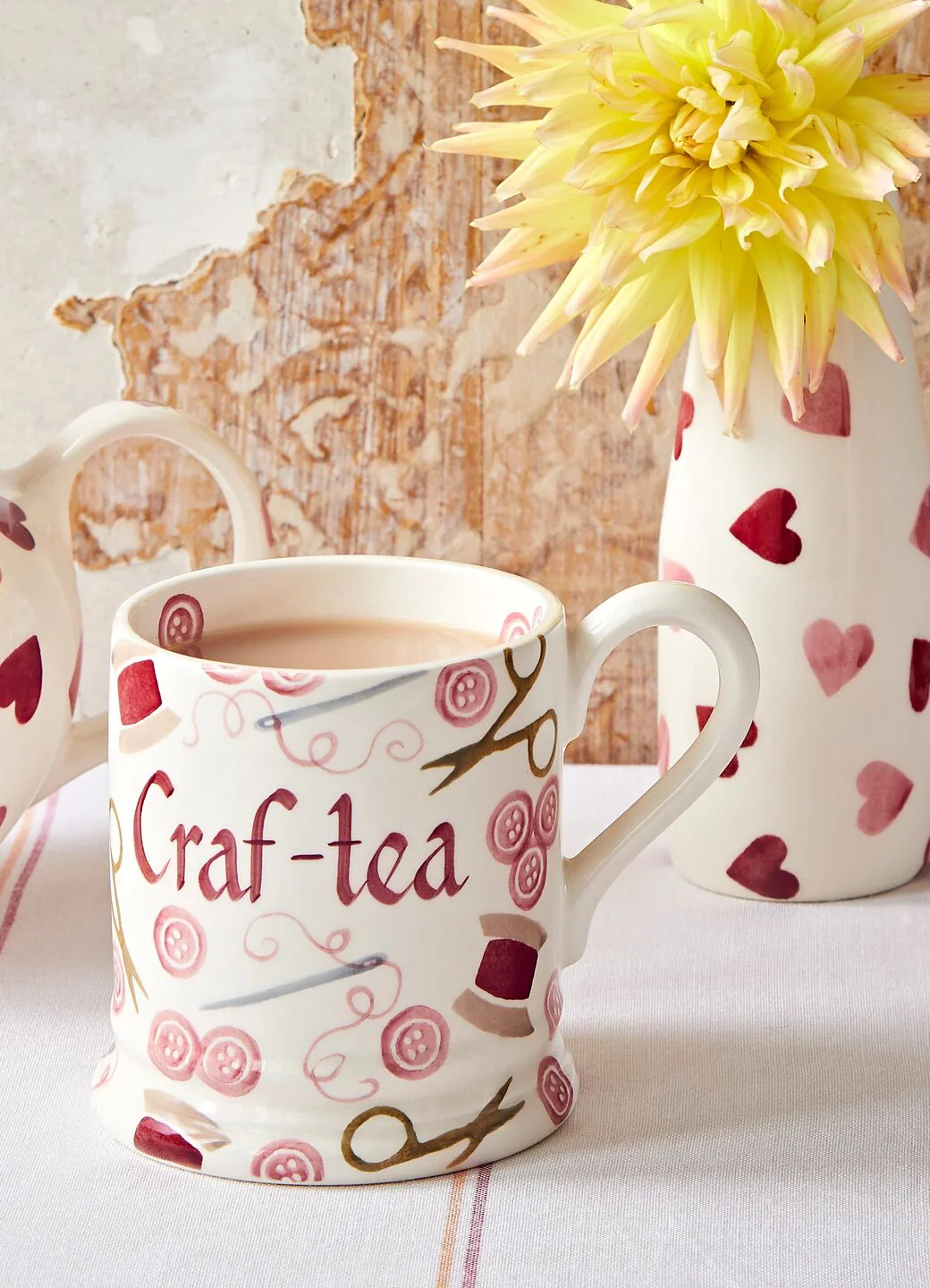 Personalised Pink Crafting 1/2 Pint Mug