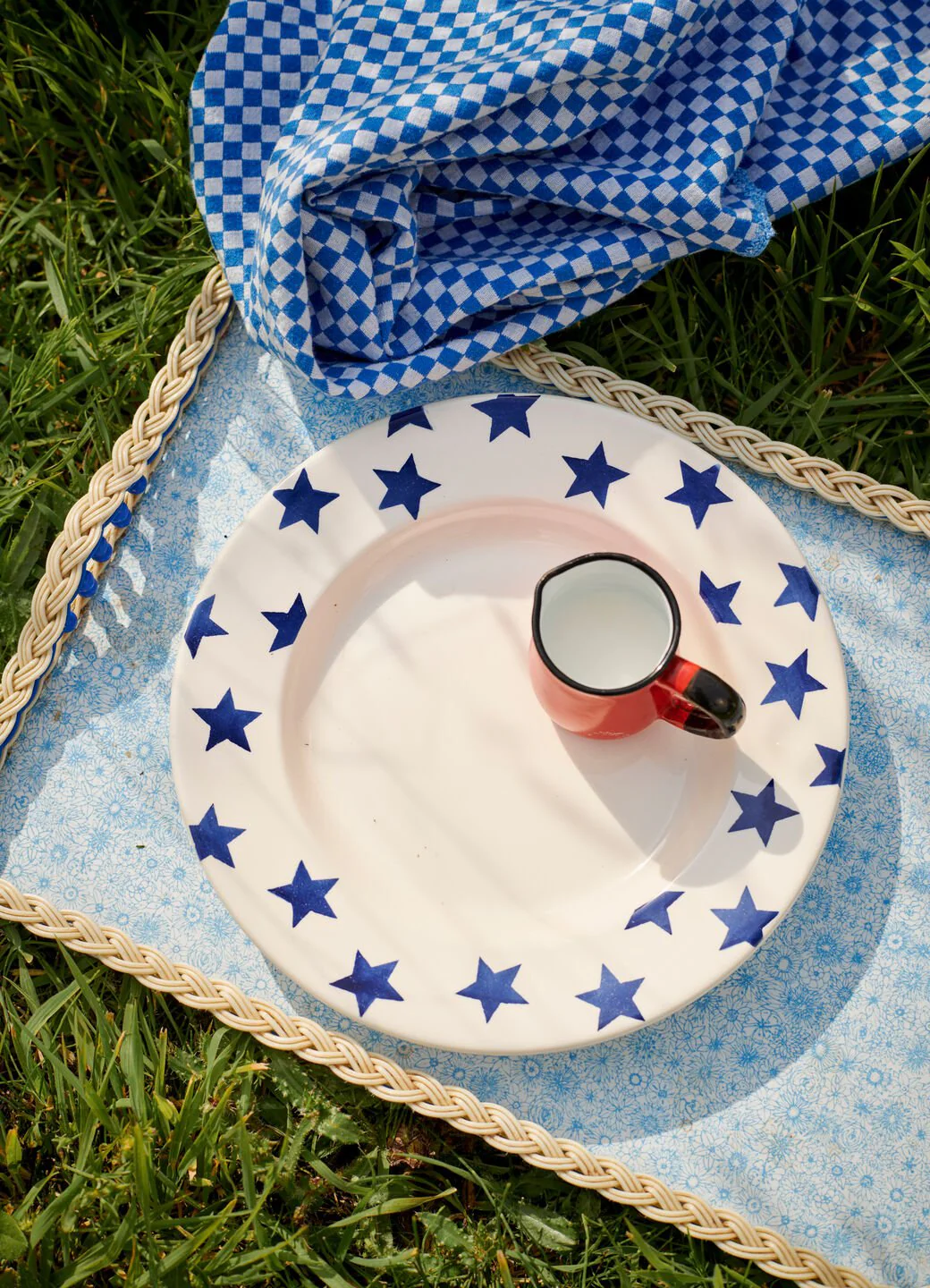 baptism gifts — Emma Bridgewater Blue Star Large Dinner Plate, 10.5 Inch