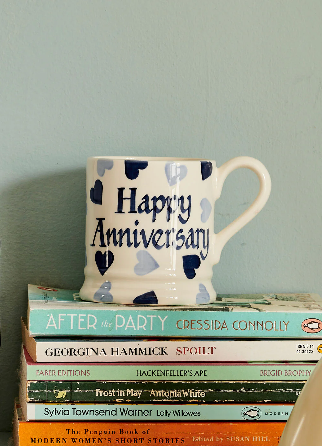 anniversary gifts for her by year — Emma Bridgewater Personalised Blue Hearts 1/2 Pint Mug