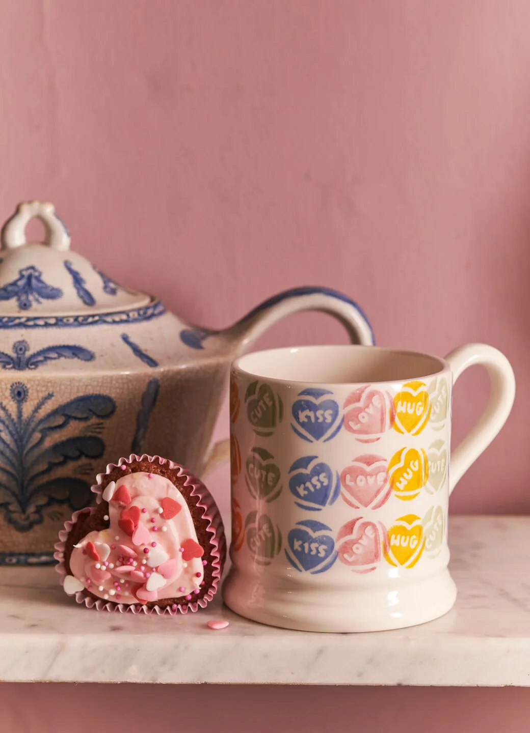 funny gifts for coworkers — Emma Bridgewater Love Hearts® 1/2 Pint Mug