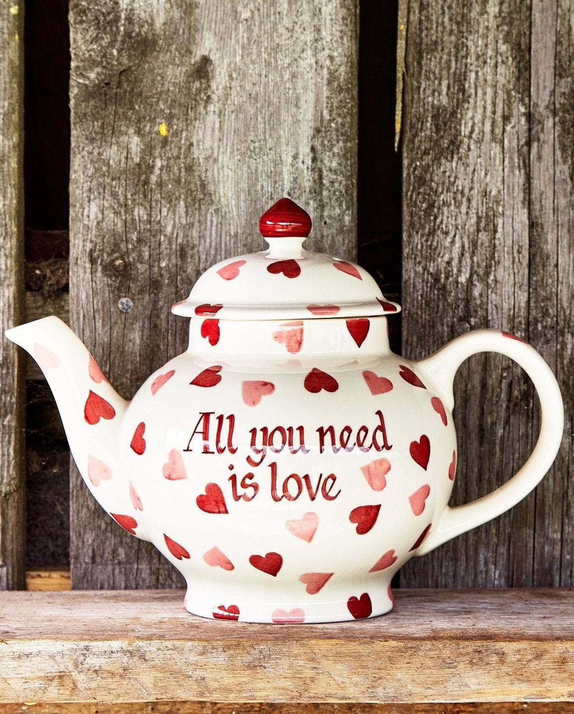 valentines day gifts for girlfriend — Emma Bridgewater Personalised Pink Hearts 4 Mug Teapot