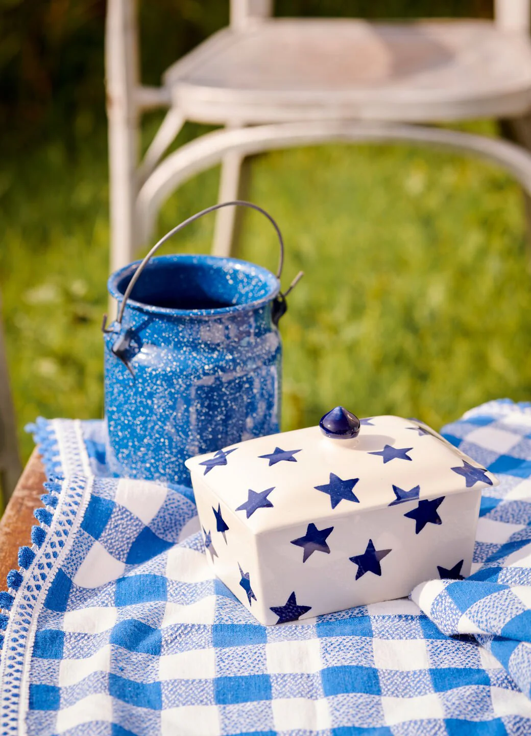 gifts for son in law — Emma Bridgewater Blue Star Small Butter Dish
