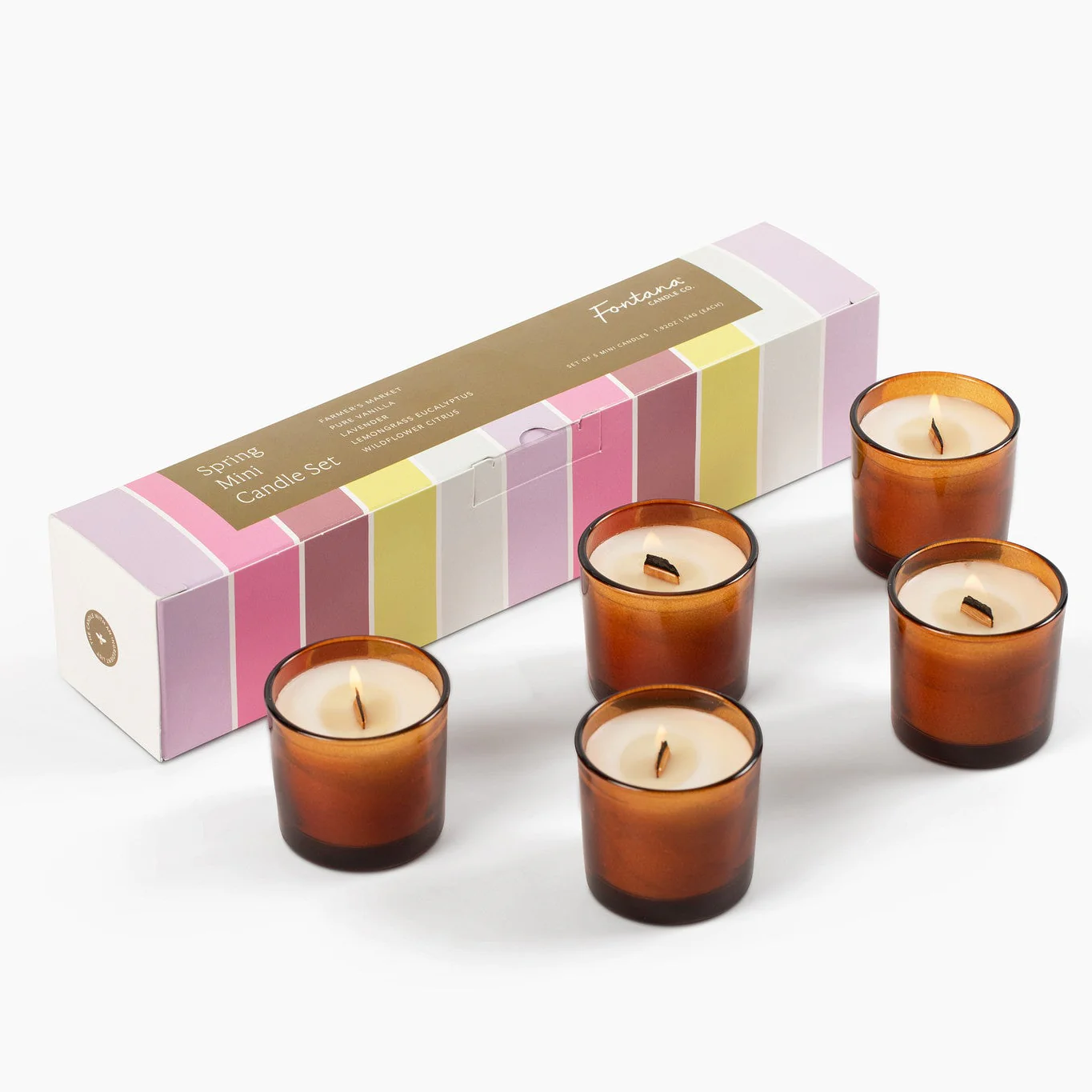 bachelorette party gifts — Fontana Candle Company Spring Mini Candle Set of 5