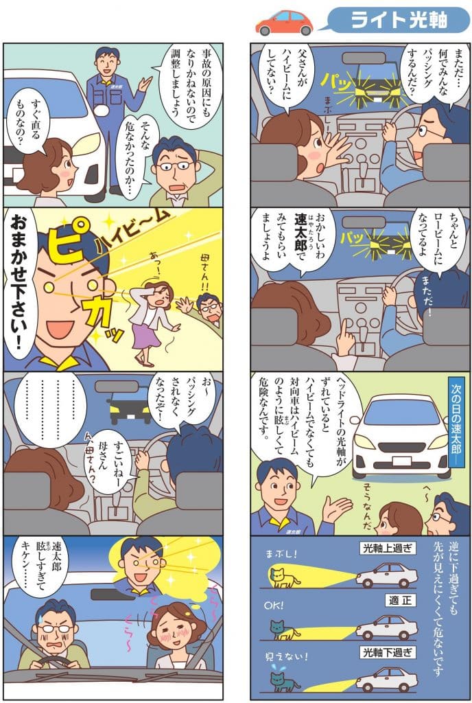 自動車のメンテナンスについてのマンガ３ページ目