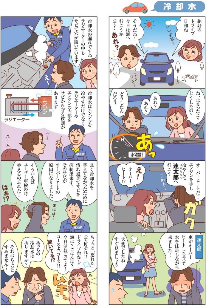 自動車のメンテナンスについてのマンガ１０ページ目