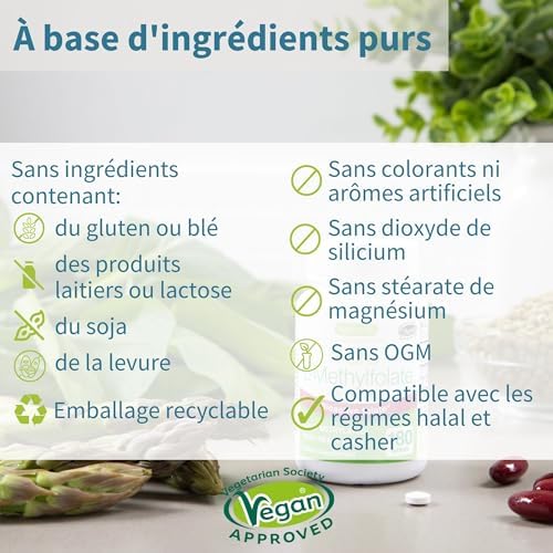 Vue 5 de Pure Lmethylfolate Mcg Acide