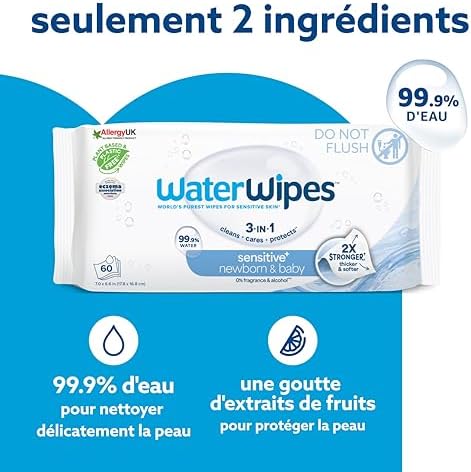 Vue 4 de Waterwipes Sensitive Newborn Baby