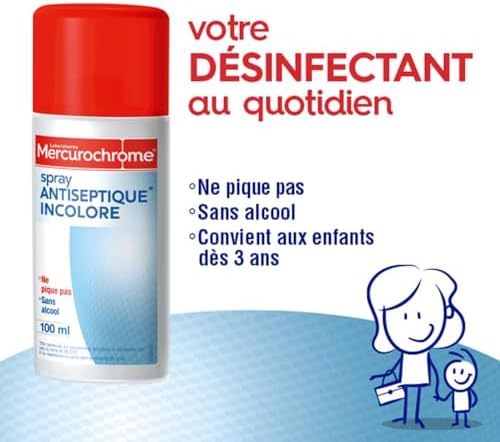 Vue 2 de Spray Antiseptique Incolore Mercurochrome