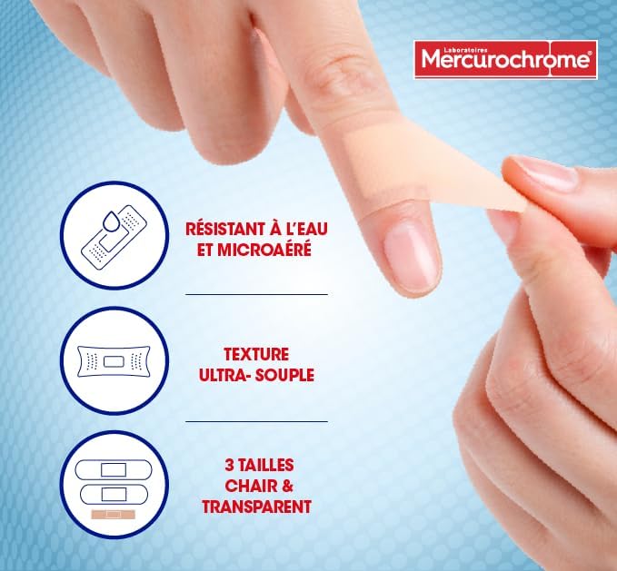 Vue 3 de Pansements Universel Famille Mercurochrome