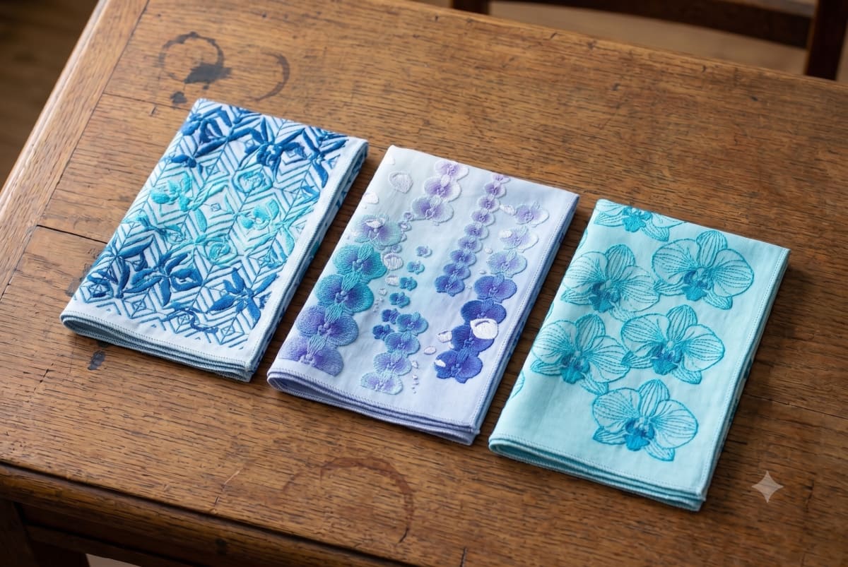 刺繍ハンカチ