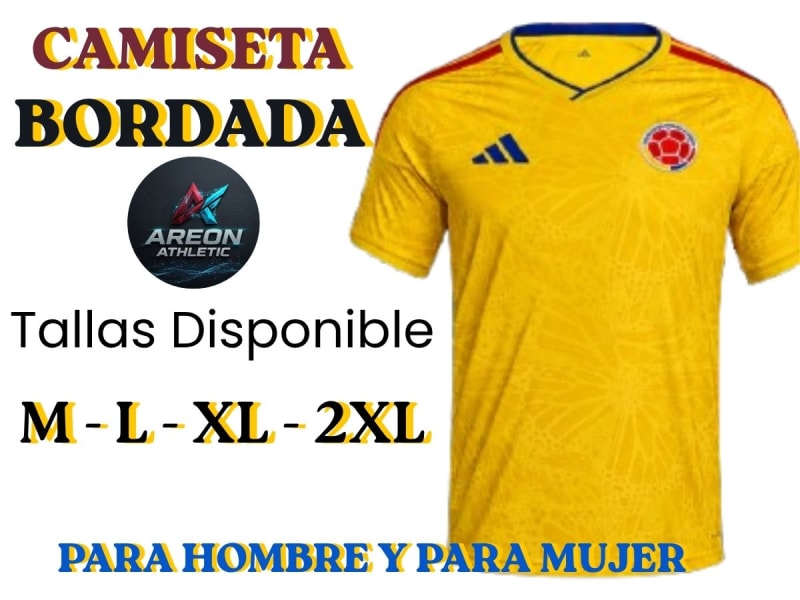Camiseta Bordada Selección Colombia Amarilla