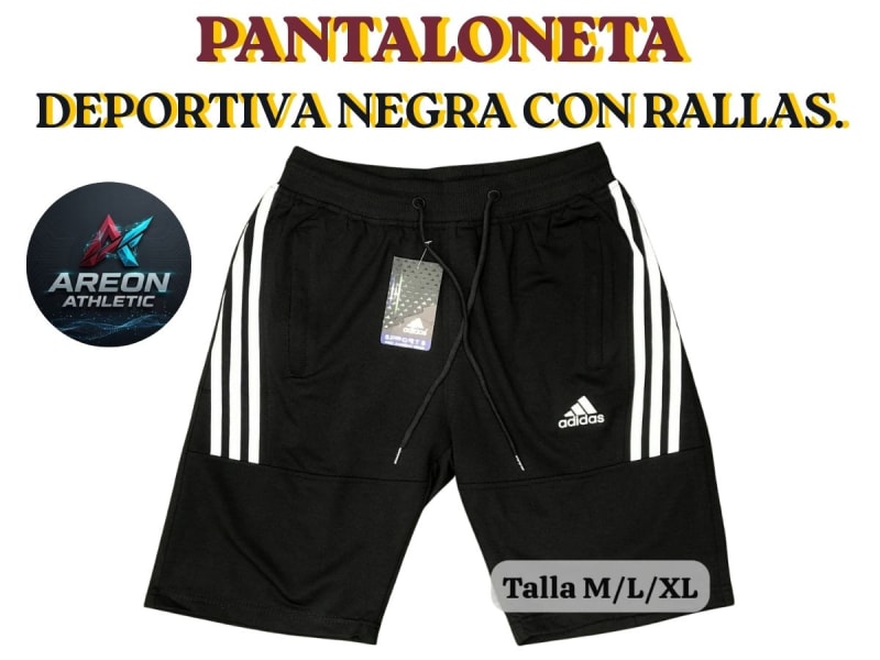 Pantaloneta Negra con Rayas