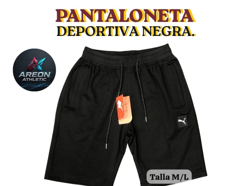 Pantaloneta Deportiva Negra Puma