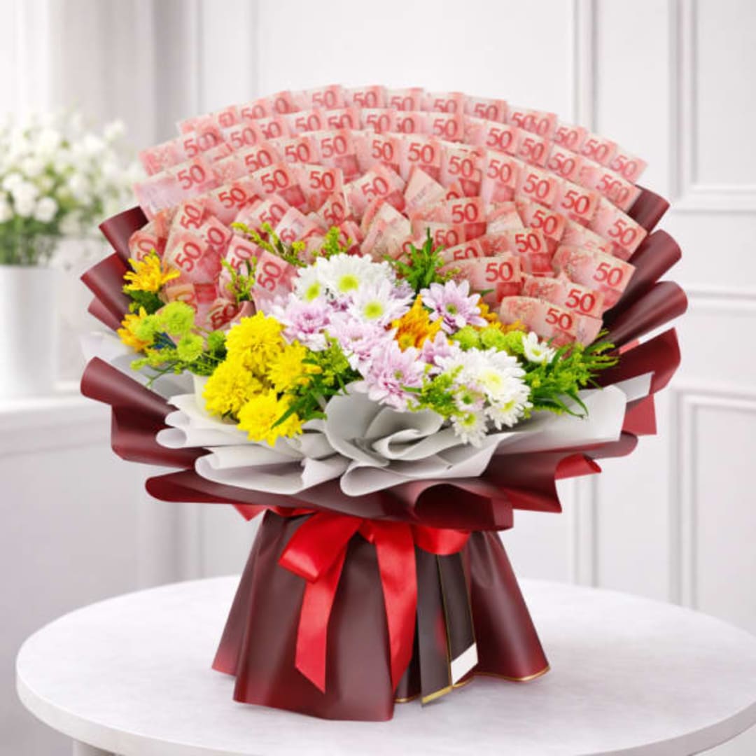 Elegant Money Flower Bouquet - Image 1
