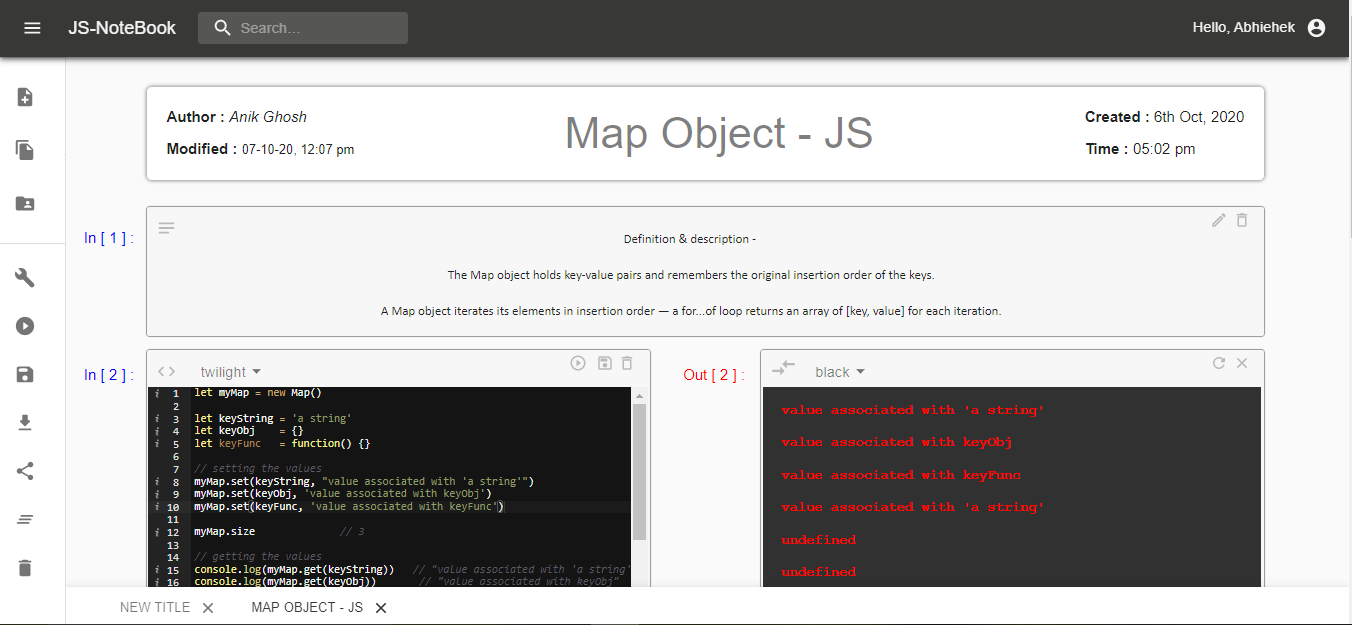 GitHub anikghoshau7/jsnotebook Javascript Notebook