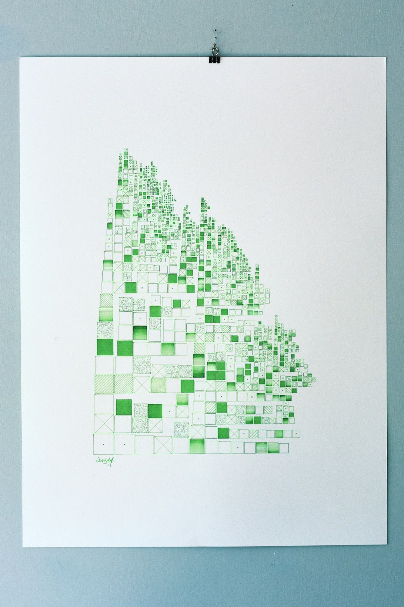 Artwork entitled Pixel Clouds