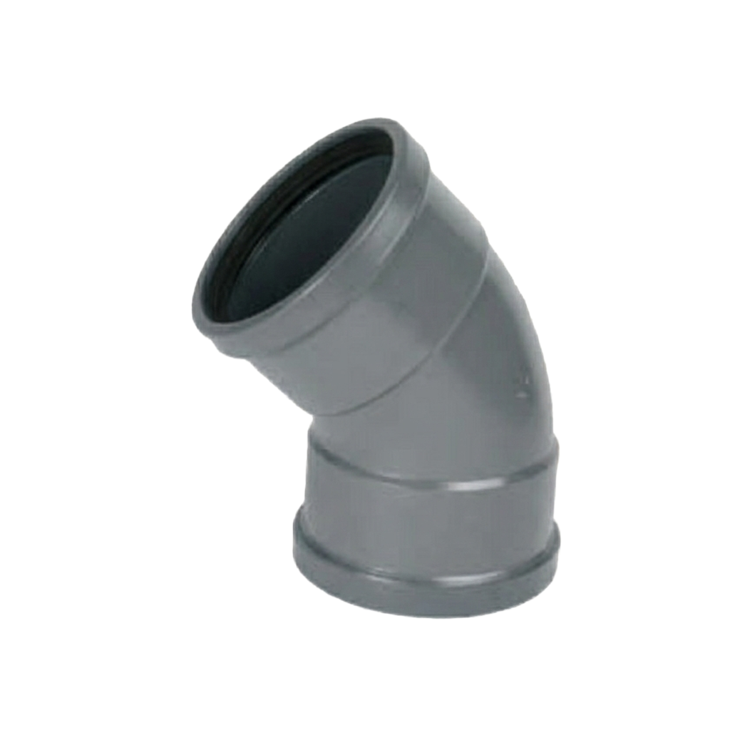 PVC 4'' Elbow 45 Deg with  Rubber