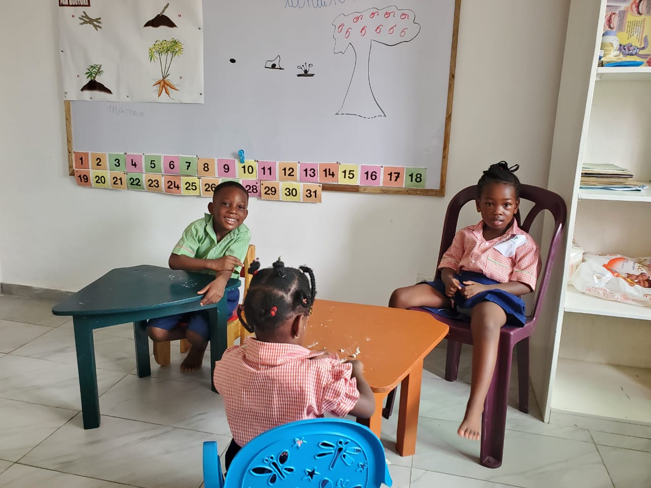 Les enfants en salles de classe