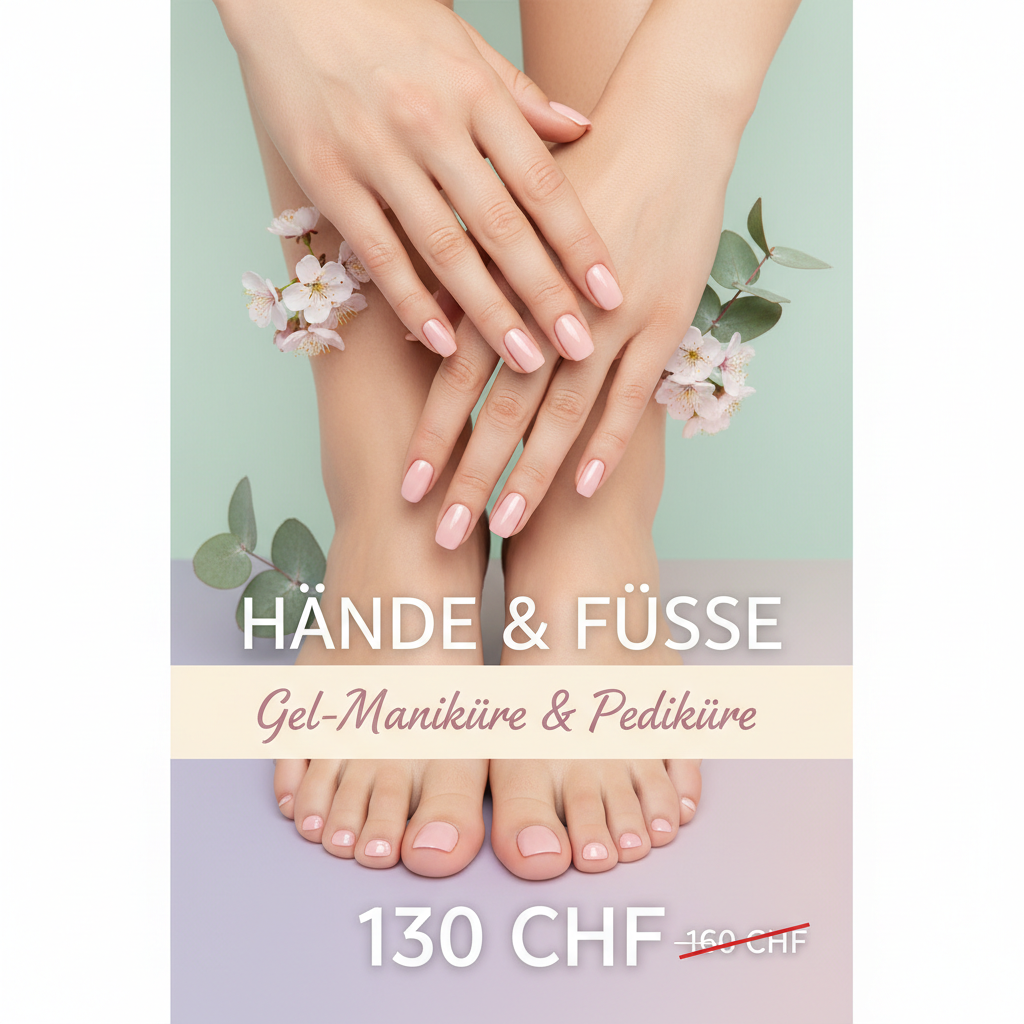 Gel-Maniküre & Pediküre — 130 CHF statt 160 CHF