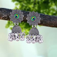 Silver Jhumka Earrings