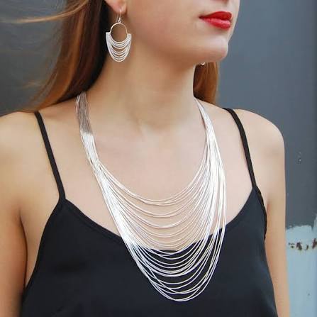 Silver Layered Necklace view 3