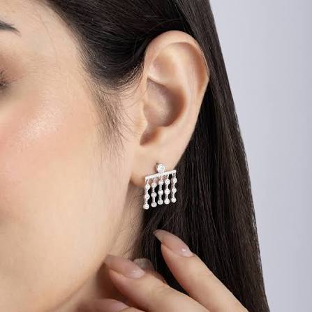 Italian Silver Drop Dangler Earrings