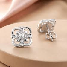 925 Silver Stud Floral Tops view 2