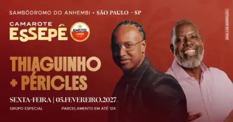 Camarote Essepê 2027 Desfile Grupo Especial Sexta-Feira com Thiaguinho