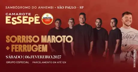 Camarote Essepê 2027 Desfile Grupo Especial Sábado com Sorriso Maroto