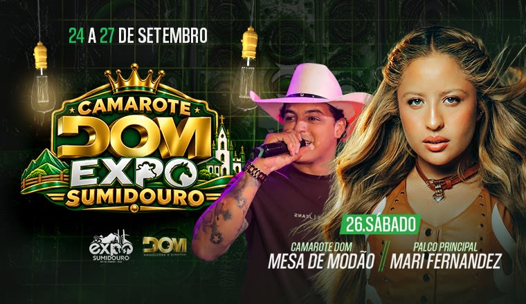 26.09 Sábado Camarote Dom - 35ª Expo Sumidouro 2026