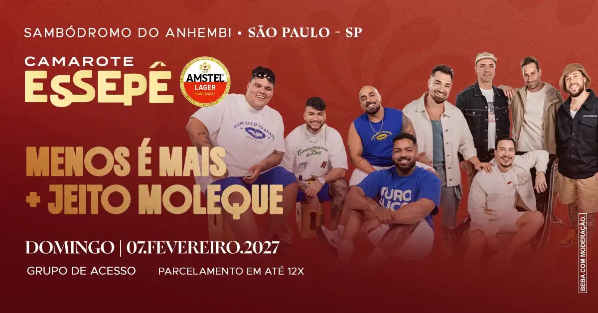 Camarote Essepê 2027 Desfile Grupo de Acesso Domingo com Menos é Mais