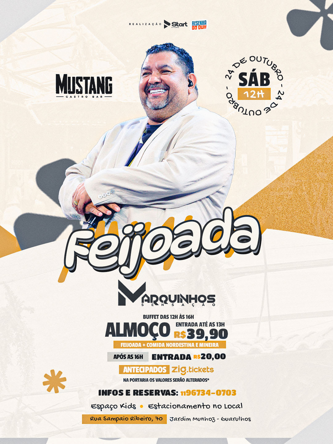 Marquinhos Sensação - Kako - Felipe Andrade Sábado 24/10/2026 no Mustang Guarulhos