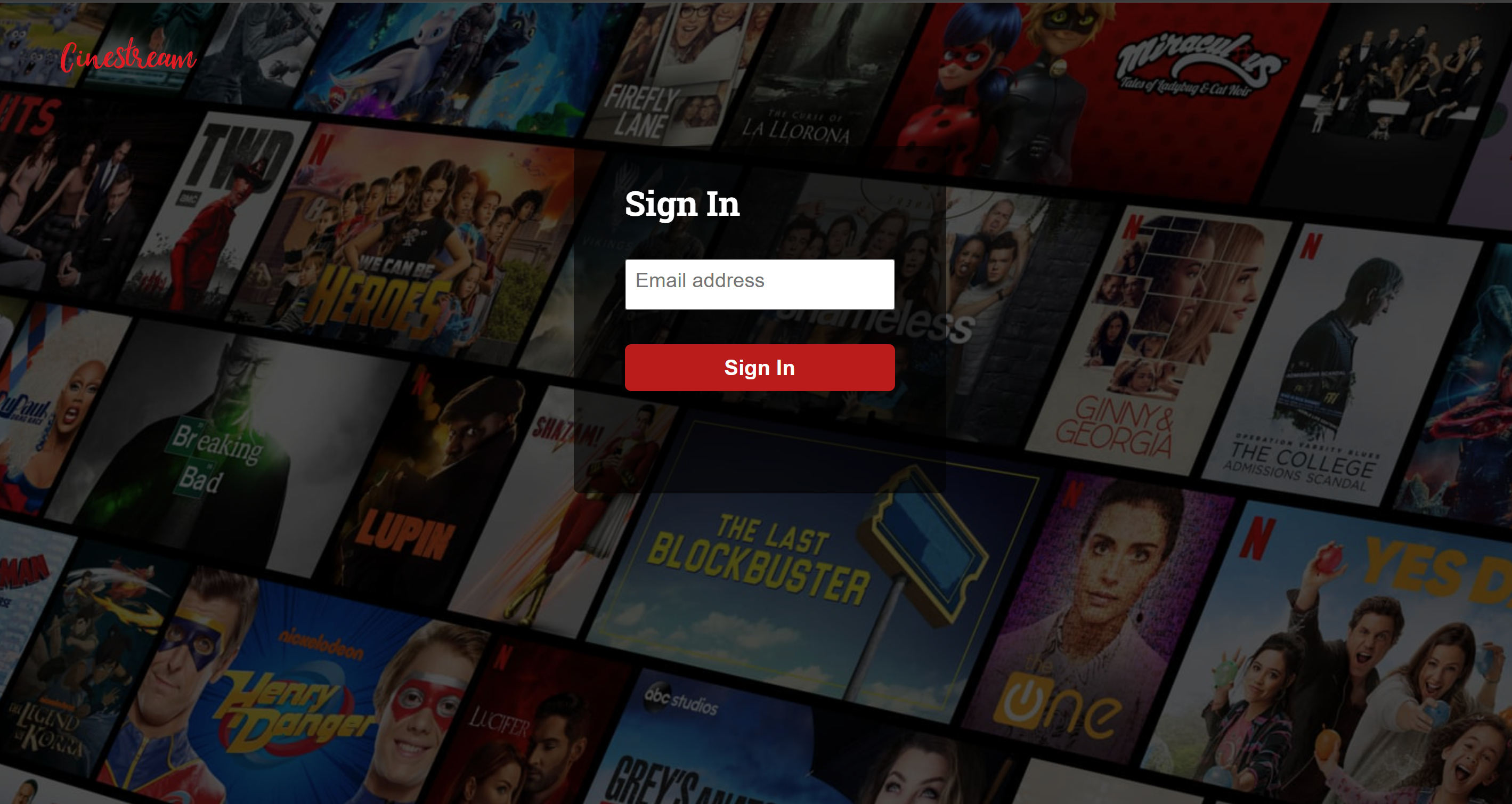 login page