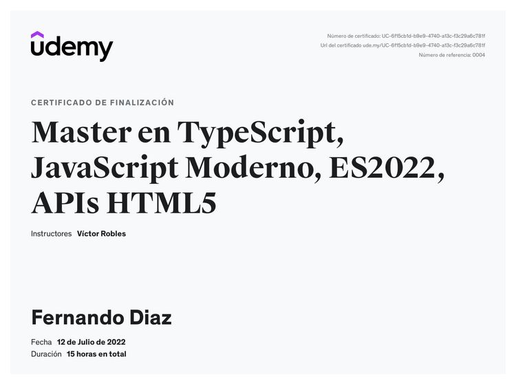 Master en Typescript Javascript moderno