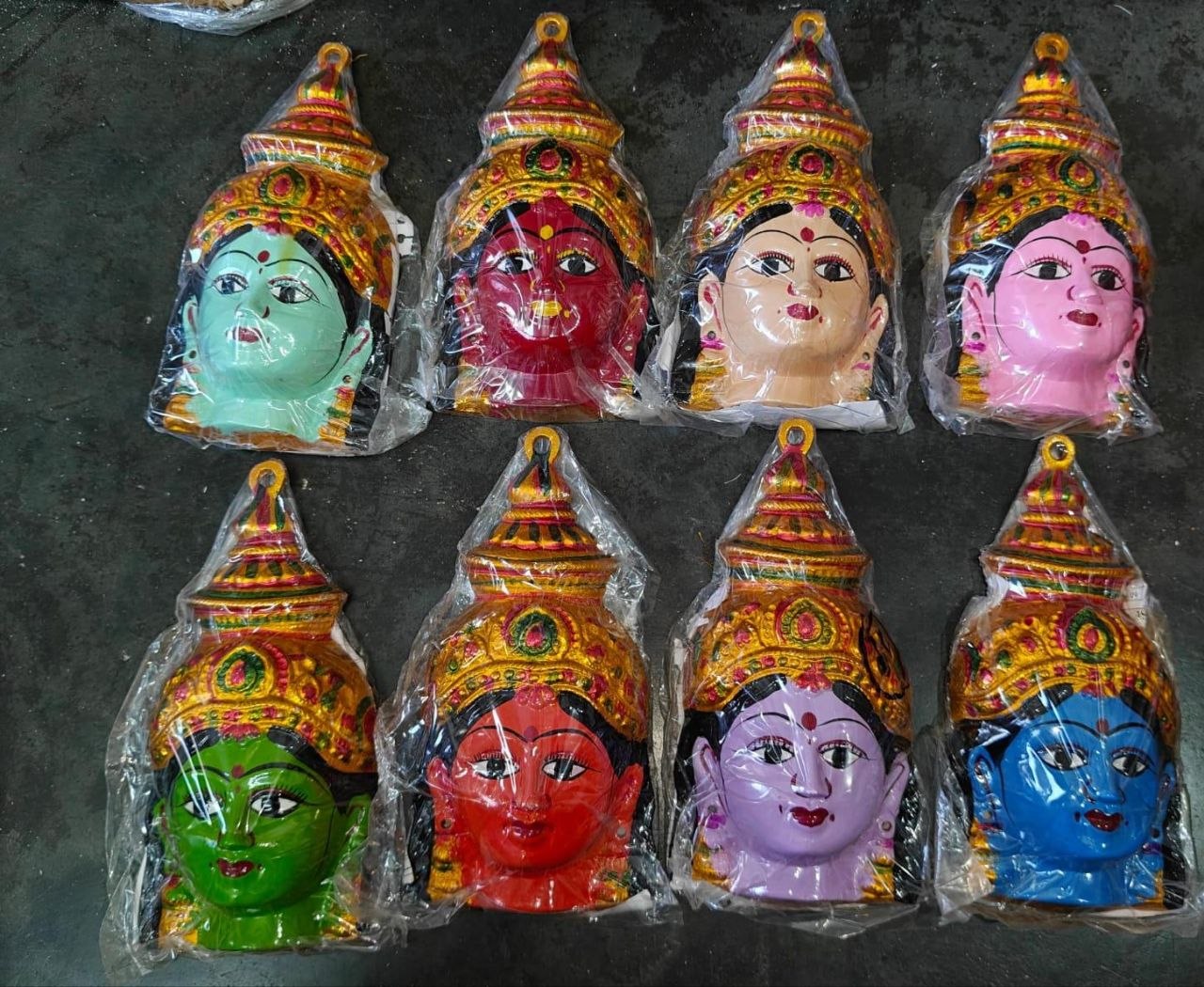 Navadurga Metal Face Mask Set (Set of 8)