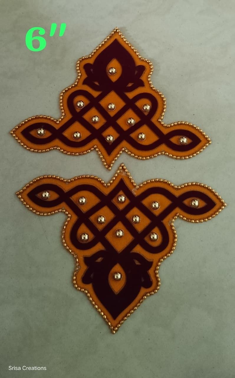 Handcrafted Velvet Rangoli – 6 inch (Pair)