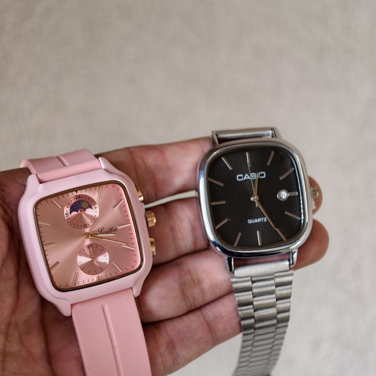 Foto de cliente del combo de relojes