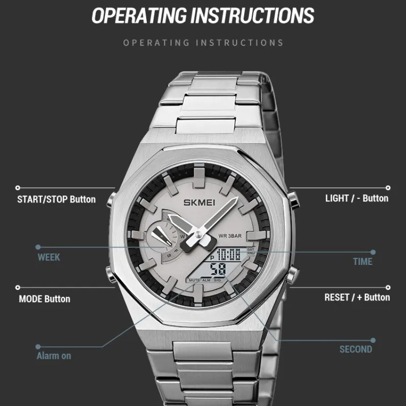 Detalle de la correa de acero y broche.