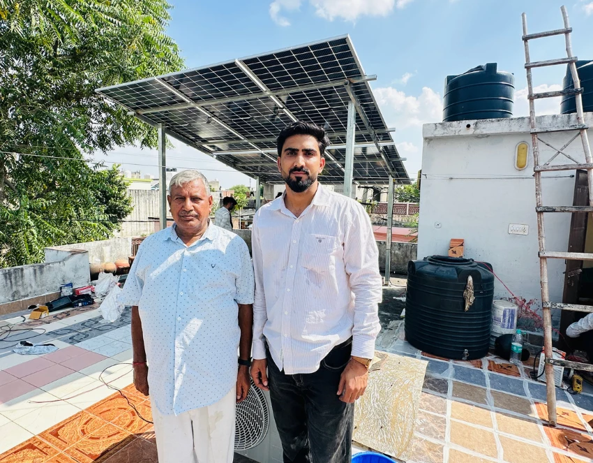 Residential rooftop solar installation