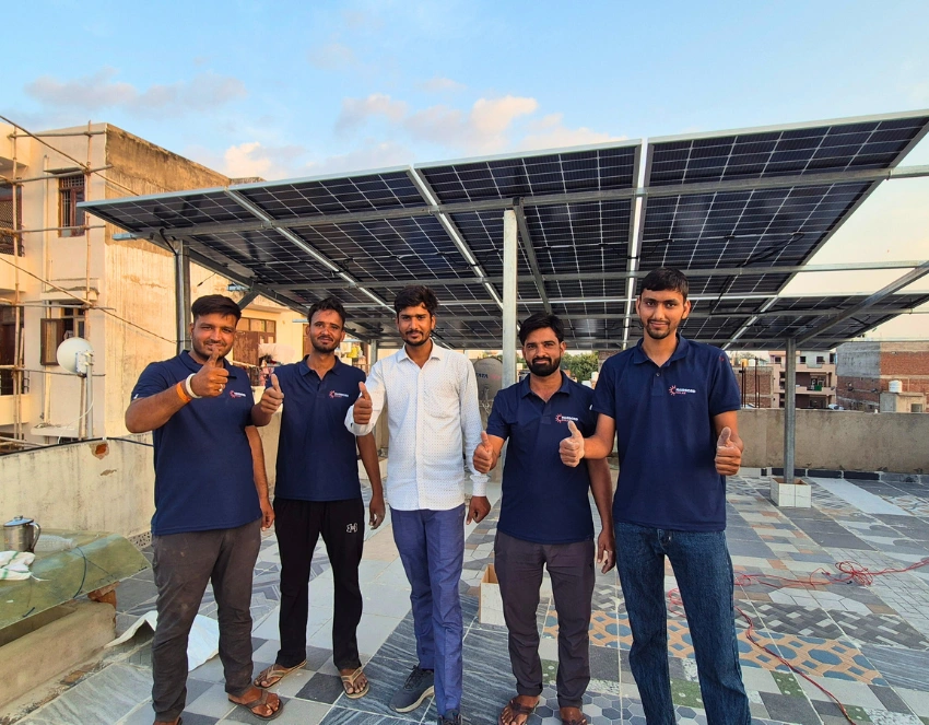 Rooftop solar installation