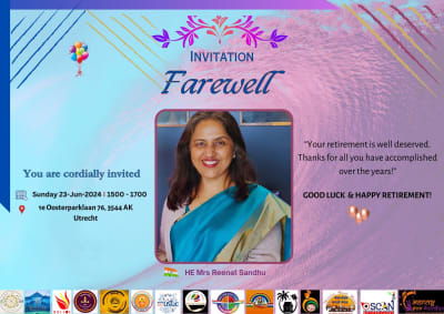 HE Mrs Reenat Sandhu, Ambassador's Farewell @Den Haag