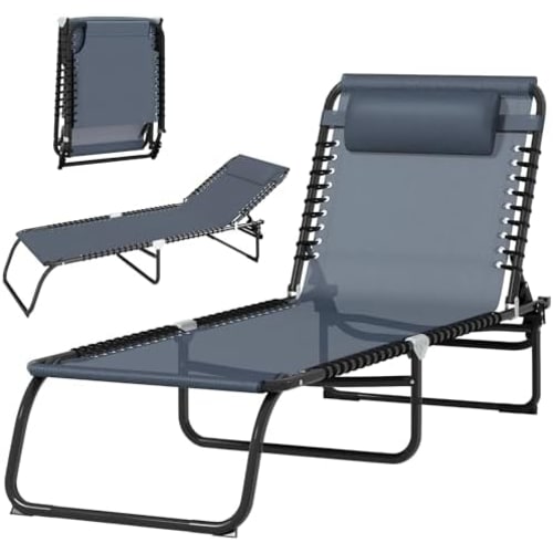 Outsunny Bain Soleil transat Pliable Dossier