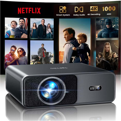 TOPTRO Vidéoprojecteur 4K【1000ANSI Netflix 】